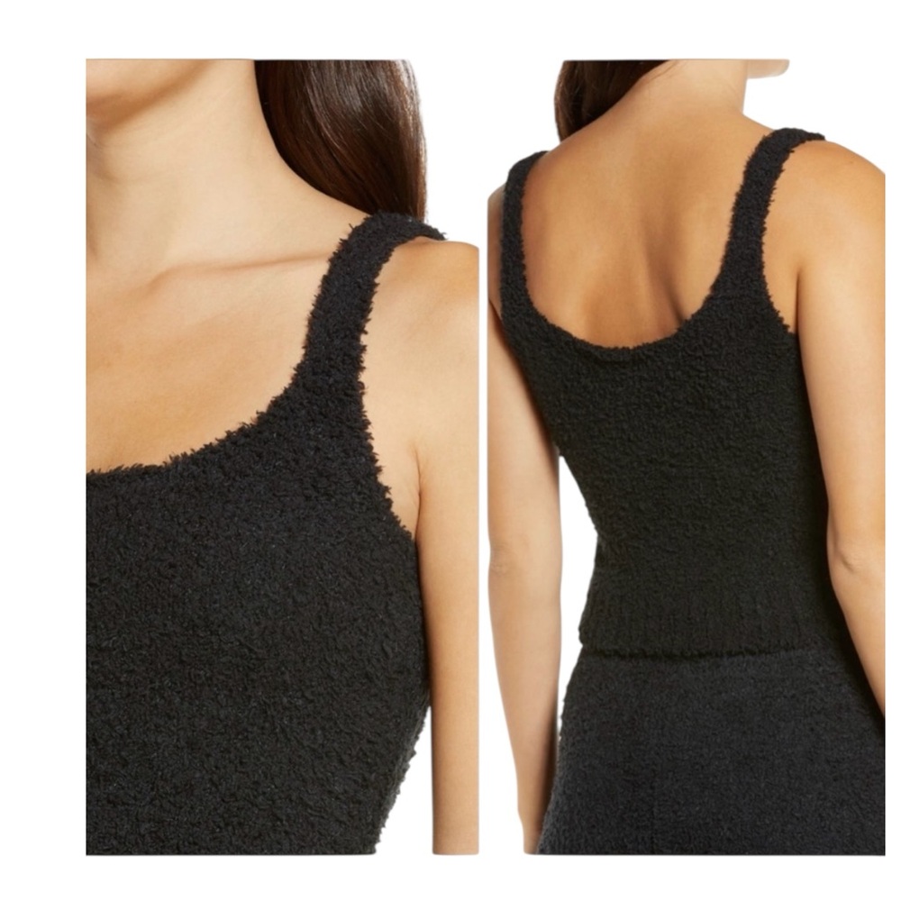 Skims Cozy‎ Scoop Neck Knit Tank, Solid Black, Size L/XL 10-14, NEW